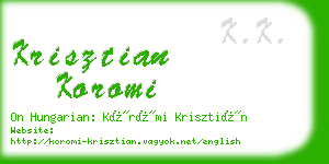 krisztian koromi business card